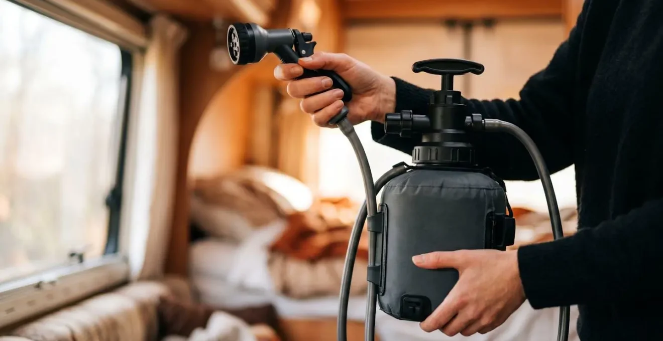 Système de douche portable pour camping avec réservoir d'eau
