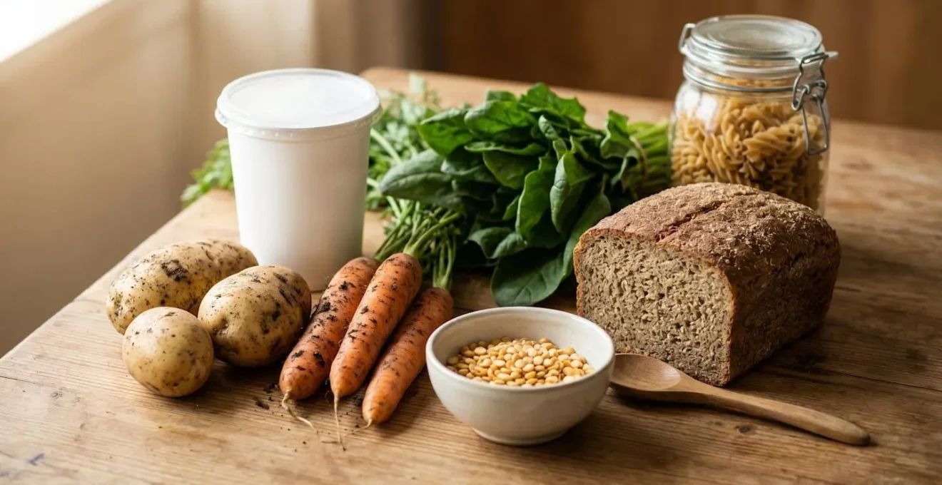 Panier de courses avec produits de base islandais pour budget économique